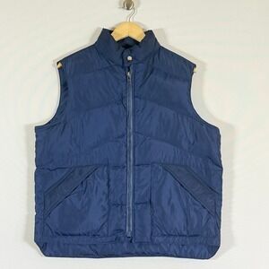 Vintage Camel Large Puffer Navy Blue Mens Northern Goose Down Gorpcore Hiking